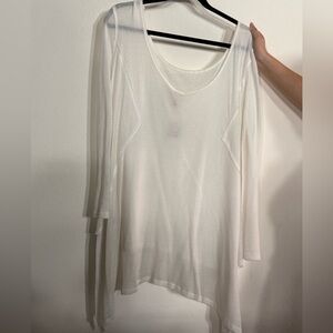 Free People- We The Free Ivory Textured Top- XS